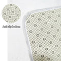 Anti-slip bottom of the swirl rug, featuring a dotted pattern for secure placement and safety in any room.